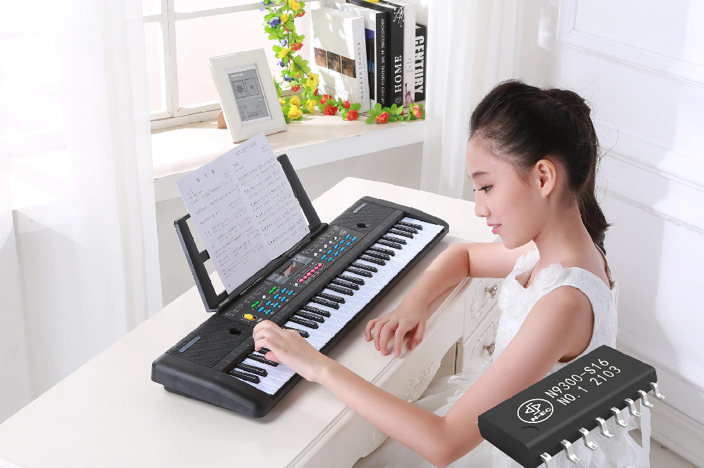 集成壓力傳感與和弦播放電子琴方案，多功能音樂(lè)MP3芯片N9300-S16